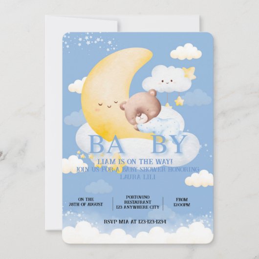 Schöne Babydusche Einladung (Vorderseite)