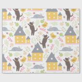 Schöne Babydusche für Welpen und Vögel Geschenkpapier (Flach)