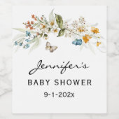 Schöne Babydusche Still Life Florals Weinetikett (Einzelnes Label)