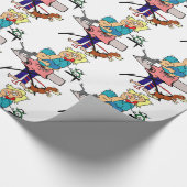 Schöne Babyduschenverpackung, geschäftiger Cartoon Geschenkpapier (Ecke)