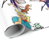 Schöne Babyduschenverpackung, geschäftiger Cartoon Geschenkpapier (Rolleneckpunkt)