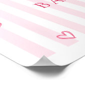 Schöne Babyparty Begrüßung mit rosa Schleife Poster (Ecke)