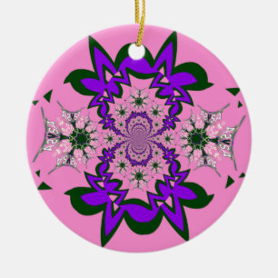 Schöne Babyrosa Florale Violettschattierung Motiv Keramikornament