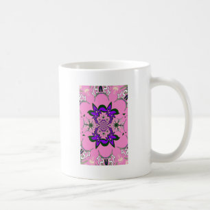 Schöne Babyrosa Florale Violettschattierungs-Motiv Kaffeetasse