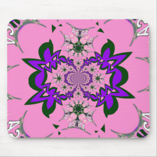 Schöne Babyrosa Florale Violettschattierungs-Motiv Mousepad