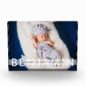 Schöne Babystände mit Namen Fotoblock (Vorderseite)