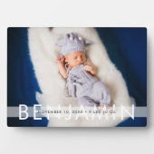 Schöne Babystände mit Namen Fotoplatte (Vorderseite)