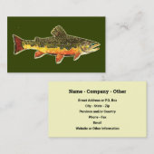 Schöne Bachforelle, Fischerei, Ichthyologie Visitenkarte (Vorne/Hinten)