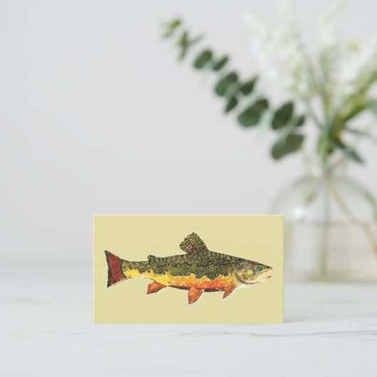 Schöne Bachforelle, Fischerei, Ichthyologie Visitenkarte (Stehend Vorderseite)