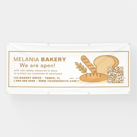 Schöne Bäckereibanner mit QR-Code | Banner (Horizontal)