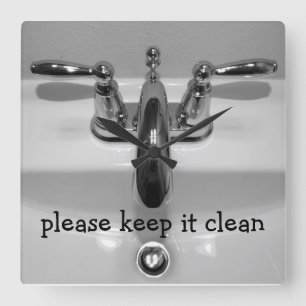 Schöne Bademeister Quadratische Wanduhr