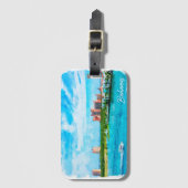 Schöne Bahamas Karibik Ferienlandschaft Gepäckanhänger (Vorderseite Vertikal)