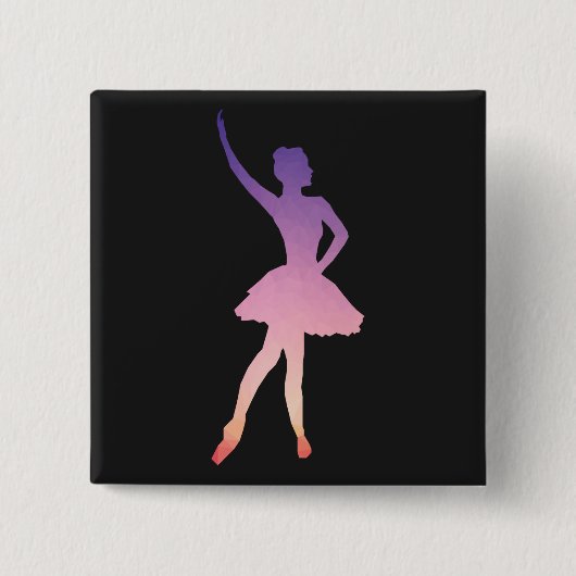 Schöne Ballerina für Ballettmädchen. Button (Vorderseite)