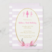 Schöne Ballerina-Geburtstags-Party Einladung (Vorne/Hinten)
