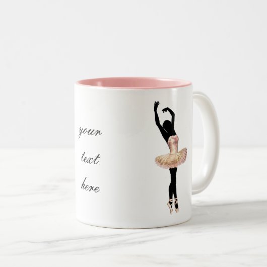 Schöne Ballerina in Rosa Zweifarbige Tasse (VorderseiteRechts)