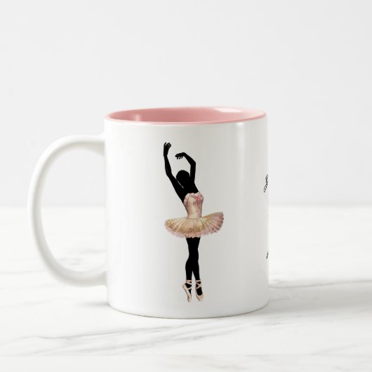 Schöne Ballerina in Rosa Zweifarbige Tasse (Links)