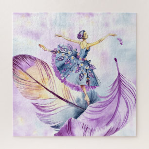 Schöne Ballerina mit Feathers Puzzle