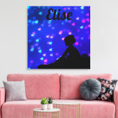 Schöne Ballerina mit schwimmenden Herzen Leinwanddruck (Insitu (Wohnzimmer))