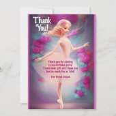 Schöne Ballerina Rose Ballett Geburtstag Dankeskarte (Vorderseite)