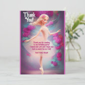 Schöne Ballerina Rose Ballett Geburtstag Dankeskarte (Stehend Vorderseite)