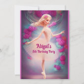 Schöne Ballerina Rose Ballett Geburtstag Dankeskarte (Rückseite)