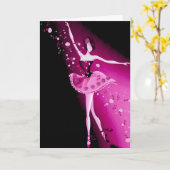 Schöne Ballerina & Rose Grüße Karte (Gelbe Blume)