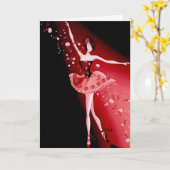 Schöne Ballerina & Rose Grüße Karte (Gelbe Blume)