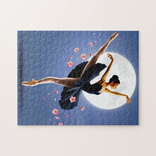 Schöne Ballerina Tanz beim Mondlicht Puzzle (Horizontal)