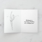 Schöne Ballerina und Rose Ballett Geburtstag Karte (Innenseite)