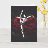 Schöne Ballerina und Rose Ballett Geburtstag Karte (Gelbe Blume)