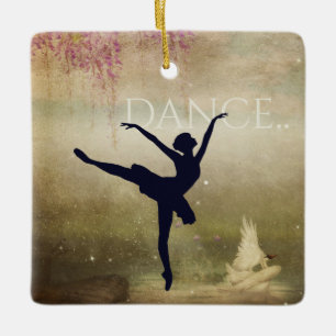 Schöne Ballerina und Swan Dance Keramikornament