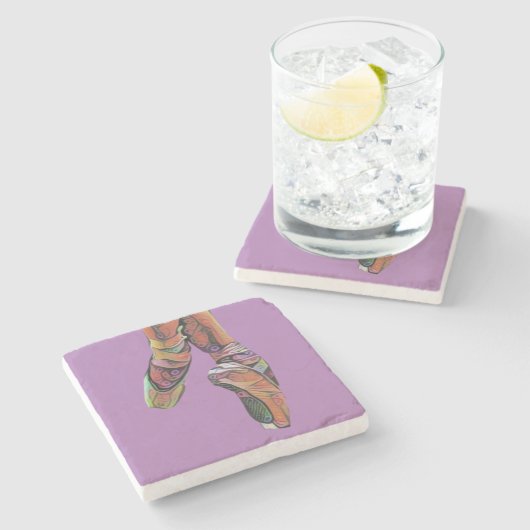 Schöne Ballet Pointe Shoes Marble Untersetzer (Seitenansicht)