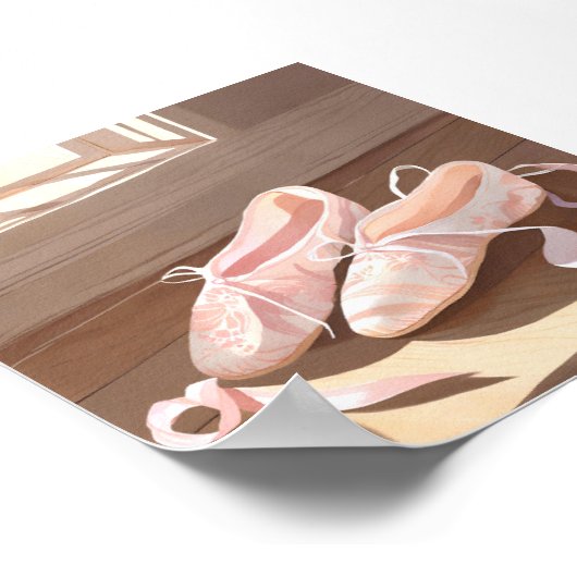 Schöne Ballet-Slippers | Hübsch rosa Poster (Ecke)