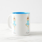 Schöne Balletttänzerin hellblau gekleidet Zweifarbige Tasse (Vorderseite Links)