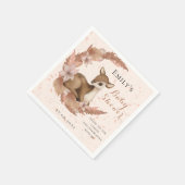 Schöne Bambi & Blume Pastel Pink Babydusche Serviette (Ecke)