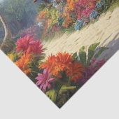 Schöne Bambushütte am Strand von Tropical Island Seidenpapier (Detail)