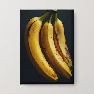 Schöne Banane-Trio in der Dunkelheit Button