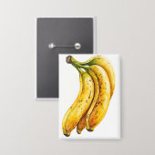 Schöne Bananen-Wasserfarben-Kunst Button (Vorderseite/Rückseite)