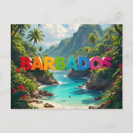 Schöne Barbados Postkarte (Vorderseite)