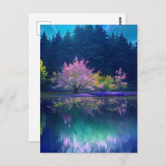 Schöne Bäume am Serensee Postkarte (Vorne/Hinten)