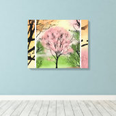 Schöne Bäume, individuell anpassbare, ummantelte C Leinwanddruck (Insitu (Holzboden))