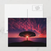 Schöne Baumkulisse und farbenfrohe Landschaft Postkarte (Vorne/Hinten)
