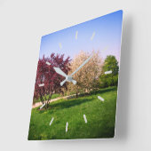 Schöne Baumlandschaft Quadratische Wanduhr (Winkel)