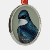 Schöne Baumschlucht Blue Songbird Ornament Aus Metall (Rechts)
