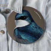 Schöne Baumschlucht: Vogel auf einer Leitung Button (Beispiel)