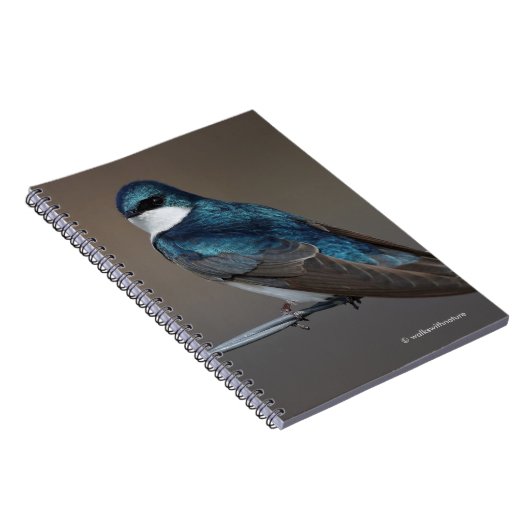 Schöne Baumschlucht: Vogel auf einer Leitung Notizblock (Rechte Seite)