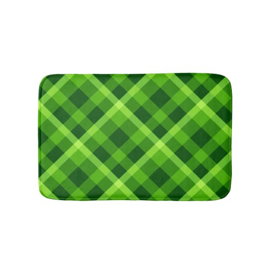 Schöne Baumwipfel Grün Kariert kleine Badematte (Vorderseite)