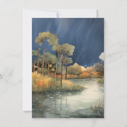 Schöne Bayou Abend Wedding Einladung (Rückseite)