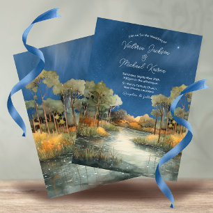 Schöne Bayou Abend Wedding Einladung