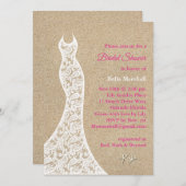 Schöne Beach Bridal Dusche Einladung in Pink (Vorne/Hinten)